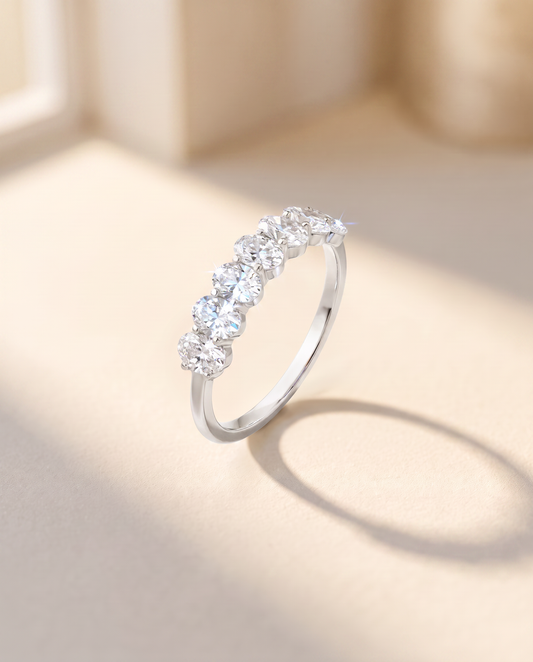 7-Stone Oval Cut Lab-Grown Diamond Half-Eternity Band | 1.0ct - 2.5cttw
