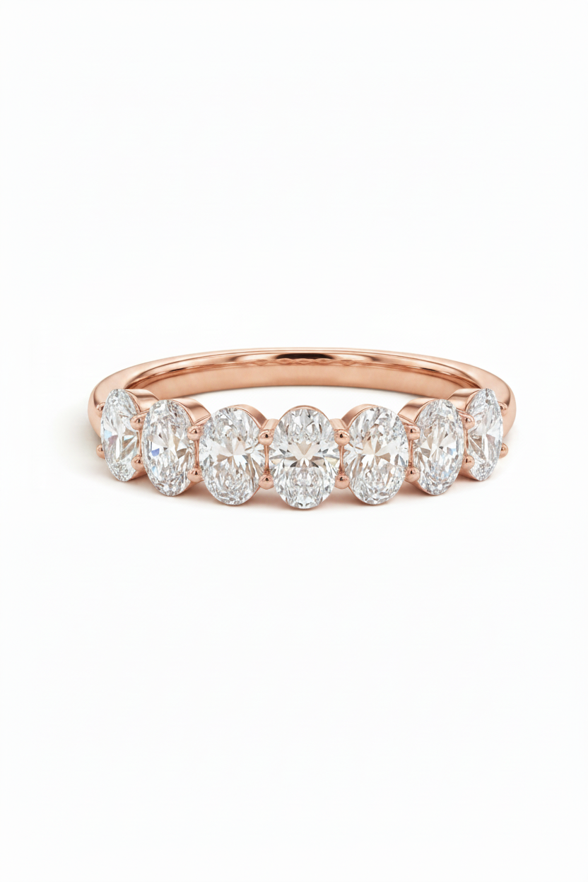 7-Stone Oval Cut Lab-Grown Diamond Half-Eternity Band | 1.0ct - 2.5cttw