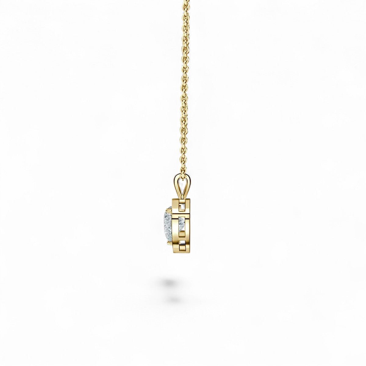18K Rose Gold Heart - Shaped Lab Grown Diamond Halo Pendant Necklace 1.0 - 3.0ct - Triple