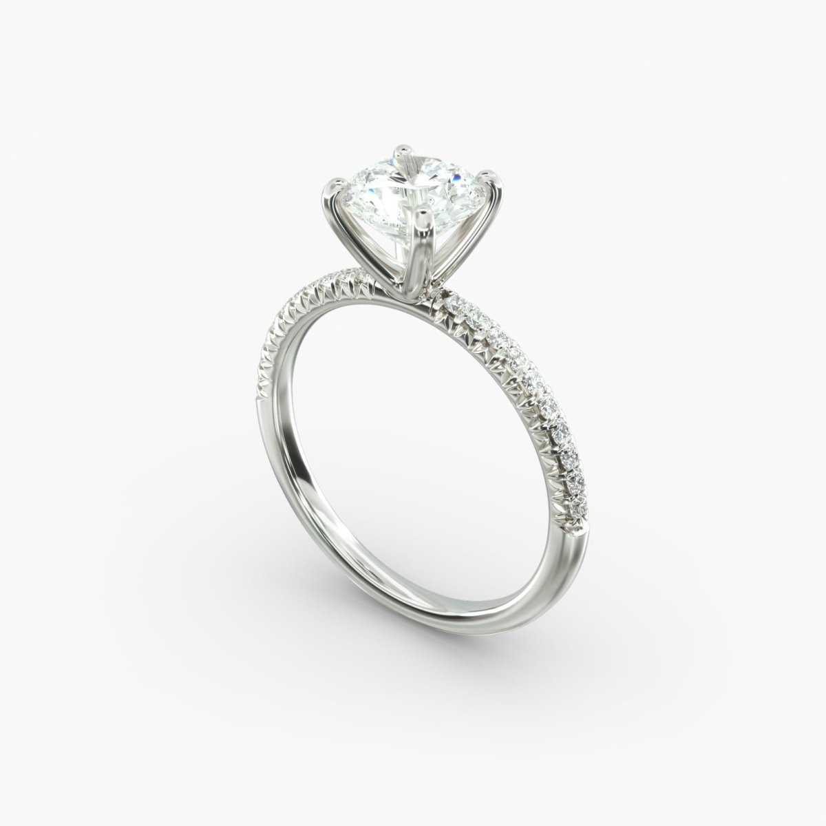 18K White Gold Lab Grown Diamond Engagement Ring 1.0 - 2.5ct - Triple