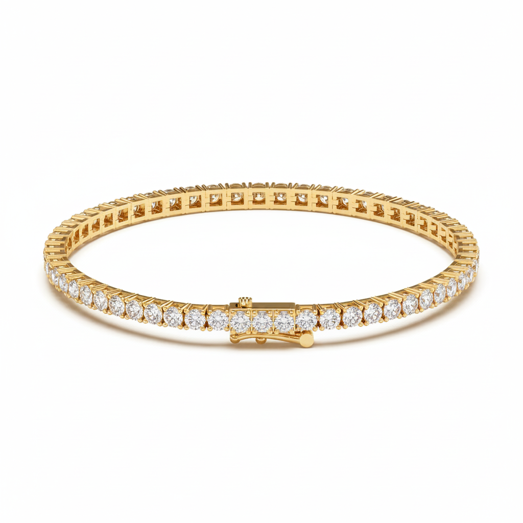 18K White Gold Lab Grown Diamond Tennis Bracelet 3.0-10.0ct