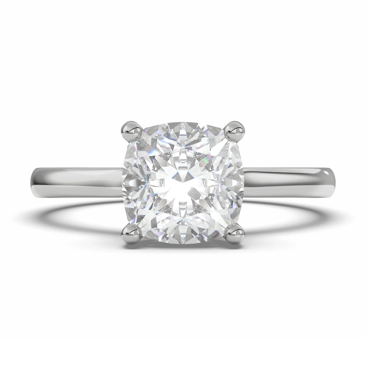 18K Yellow Classic Hidden Halo Cushion Cut Lab Grown Diamond Engagement Ring 1.0 - 2.0ct - Triple