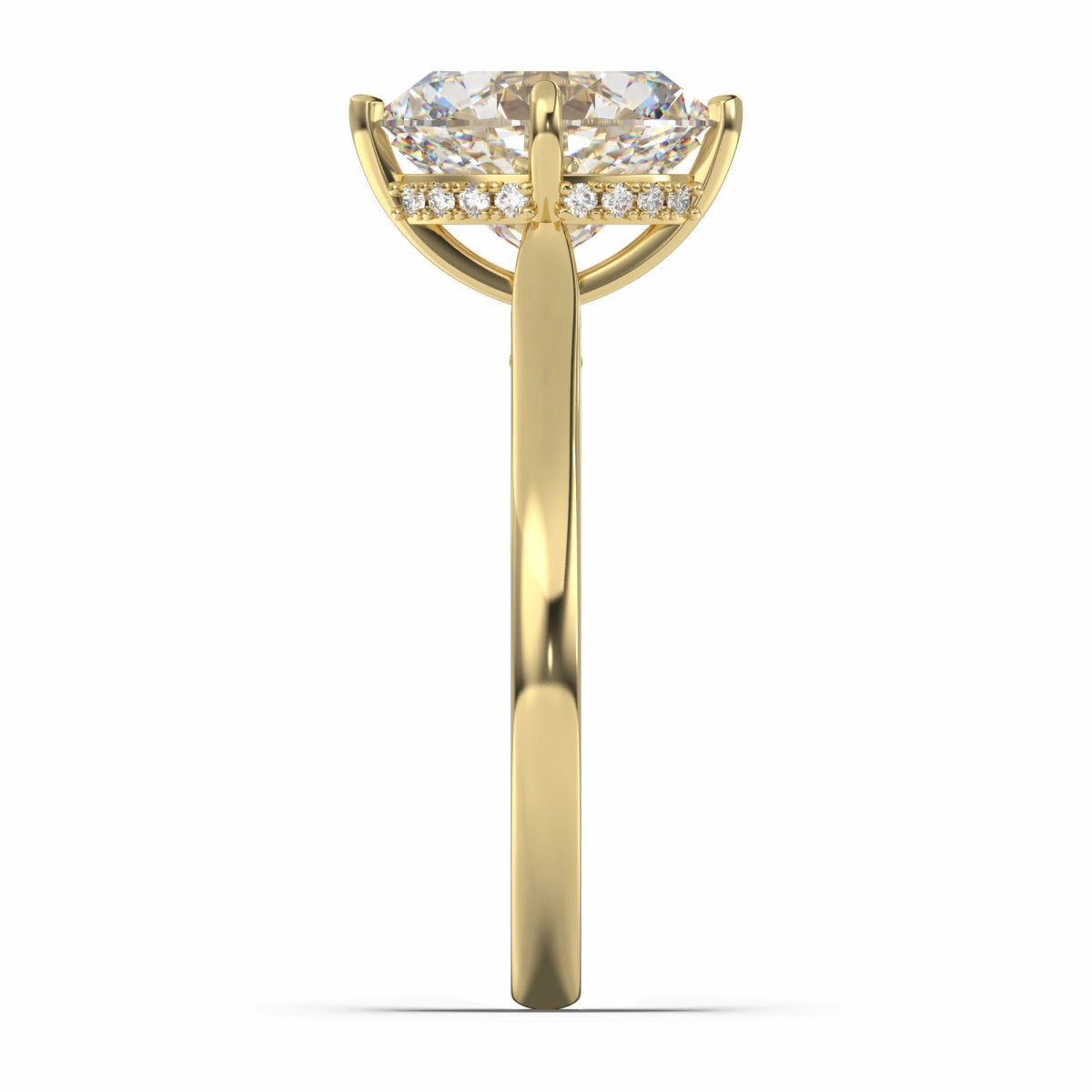 18K Yellow Gold Classica Marquise Cut Lab Grown Diamond Engagement Ring 1.0 - 2.0ct - Triple