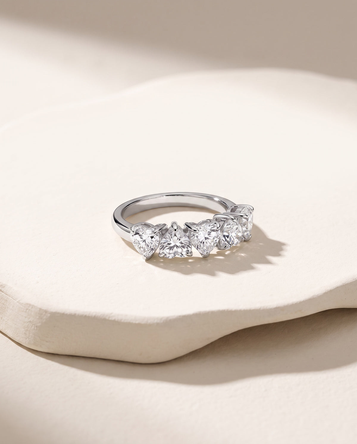 Heart Shape Lab-Grown Diamond Five Stone Anniversary Ring | Triple Jewelry