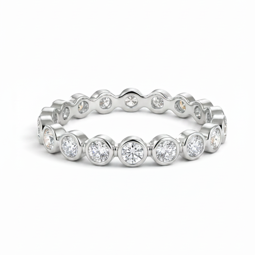 Bezel-Set Round Lab-Grown Diamond Eternity Band | 1.0ct - 2.5cttw