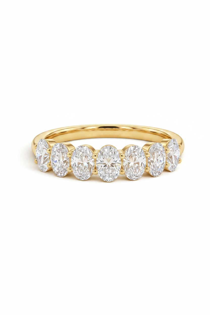 7-Stone Oval Cut Lab-Grown Diamond Half-Eternity Band | 1.0ct - 2.5cttw