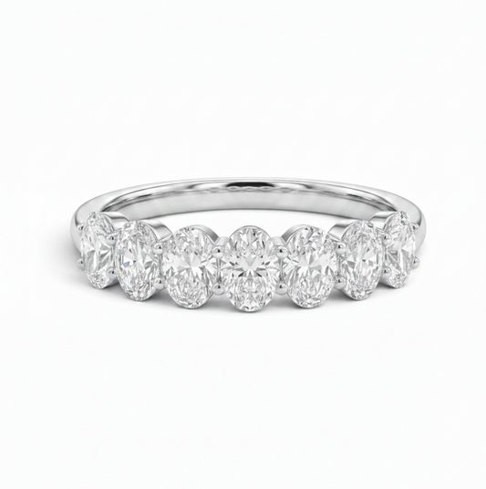 7-Stone Oval Cut Lab-Grown Diamond Half-Eternity Band | 1.0ct - 2.5cttw