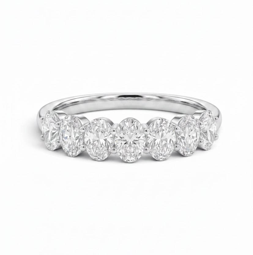7-Stone Oval Cut Lab-Grown Diamond Half-Eternity Band | 1.0ct - 2.5cttw