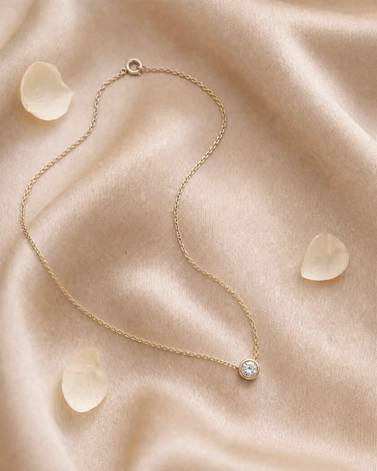 Classic Bezel Lab Grown Diamond Solitaire Pendant Necklace | Triple Jewelry