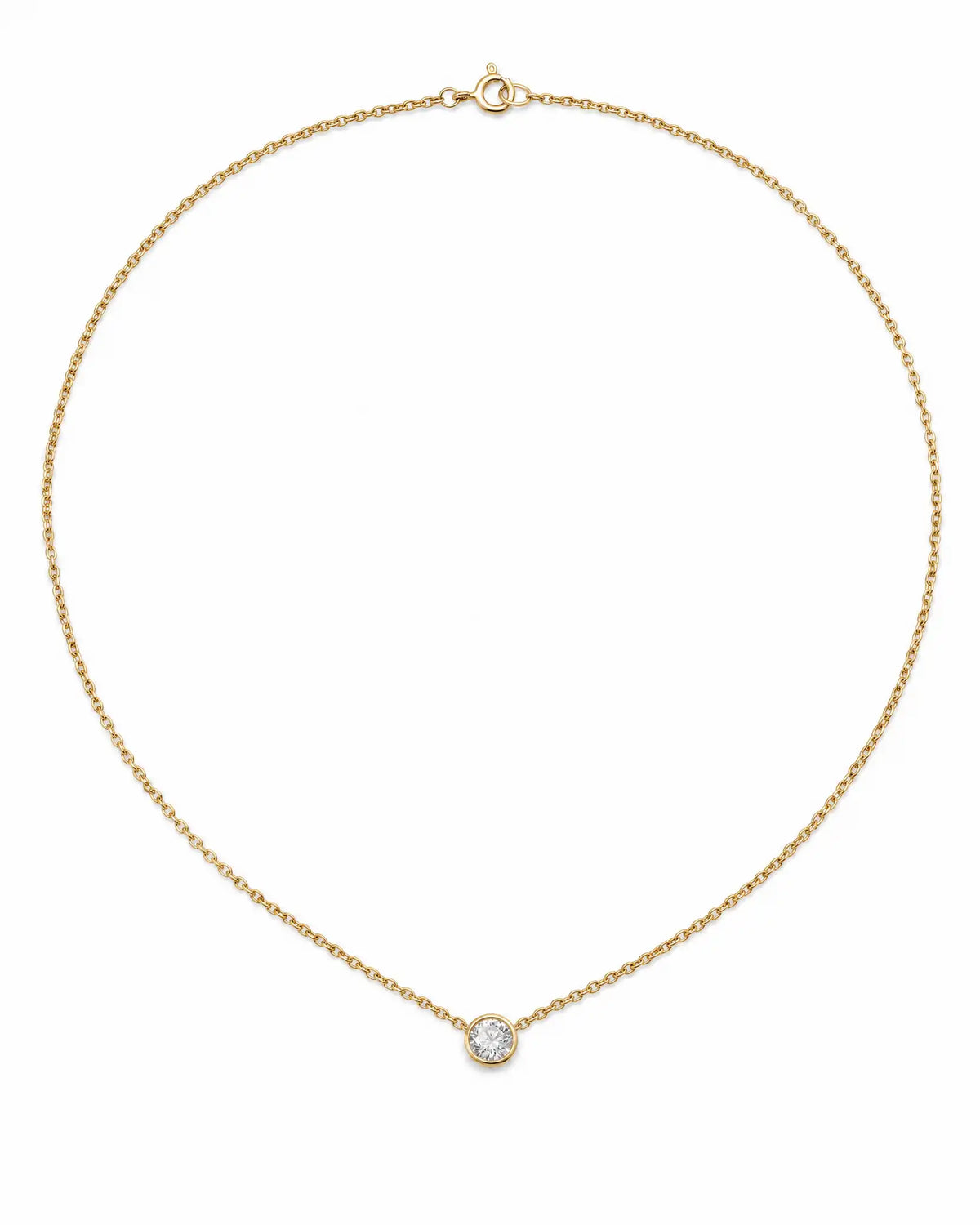 Classic Bezel Lab Grown Diamond Solitaire Pendant Necklace | Triple Jewelry